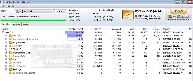 WizTree 4.15 free instal