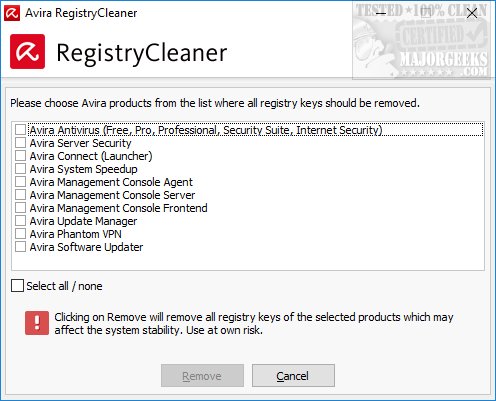 avira registry cleaner windows 7