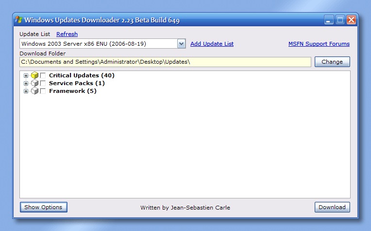 Window downloader. Window downloader
