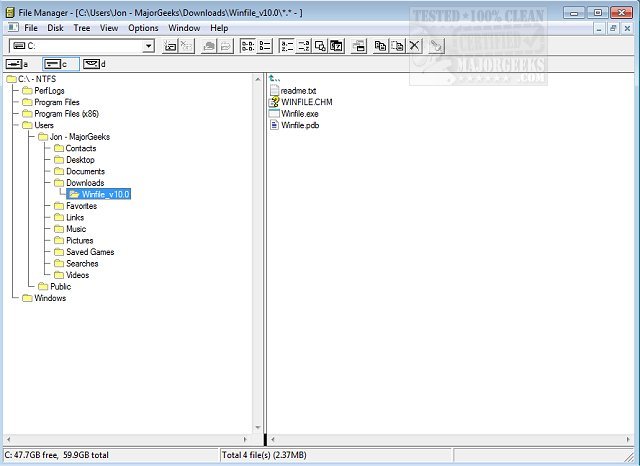 Download Windows File Manager (WinFile) - MajorGeeks