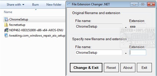 Download File Extension Changer NET MajorGeeks