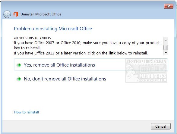 Download Uninstall Microsoft Office - MajorGeeks