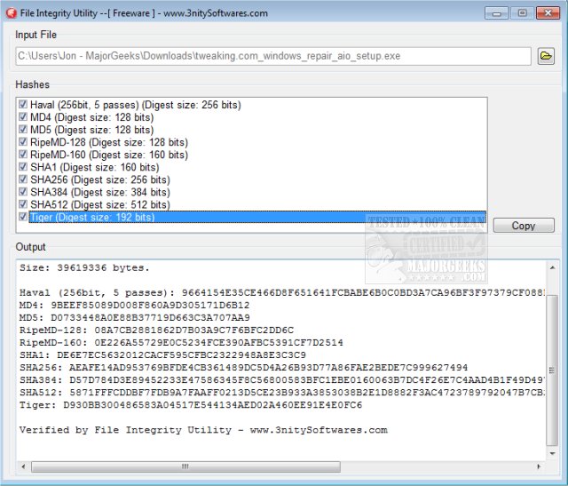 Integrity Node Files Download 3nity File Integrity Utility Version 1 - MajorGeeks