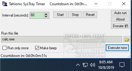 Download SysTray Timer 1.8.1.14 - MajorGeeks