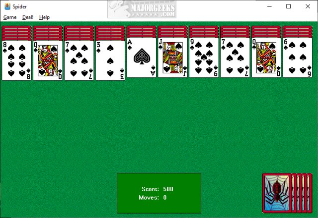 microsoft spider solitaire game windows 7