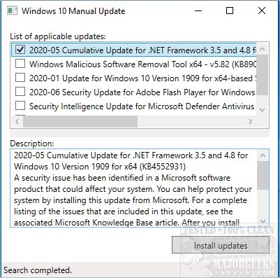 Download Windows 10 Manual Update - MajorGeeks