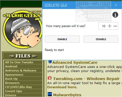 Download SDelete GUI 1.3.4 - MajorGeeks