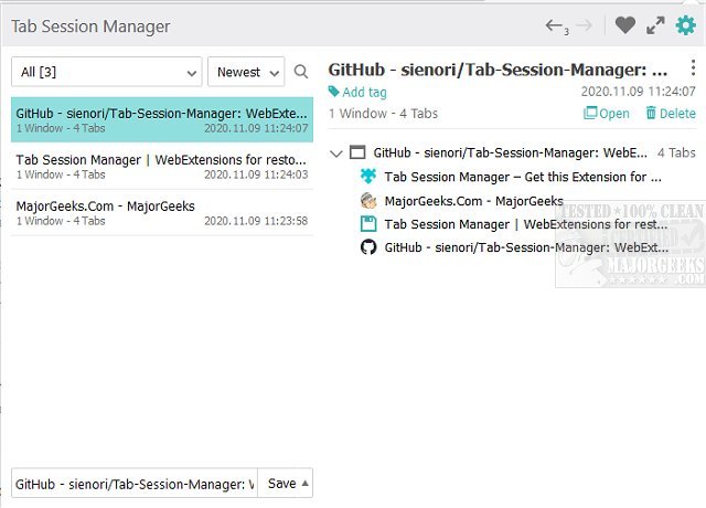 Download Download Tab Session Manager for Chrome, Firefox and Edge