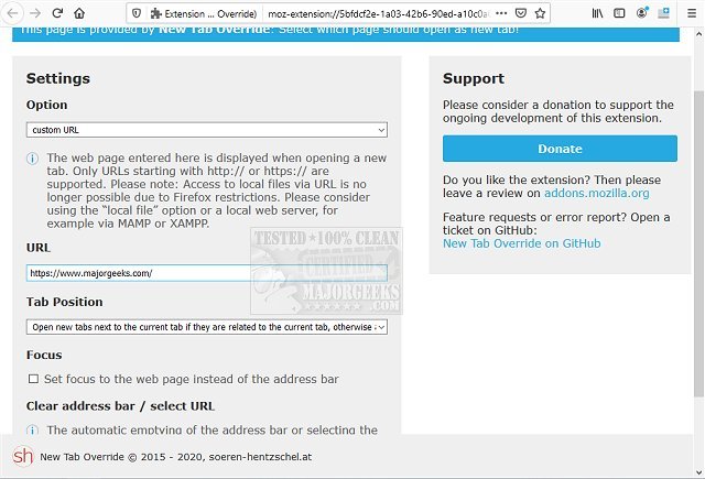 New Tab Override 17.0.0 full