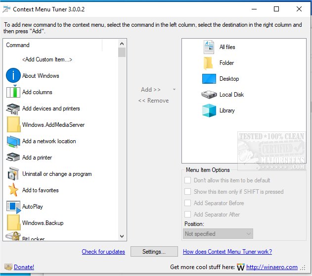 Download context menu tuner majorgeeks