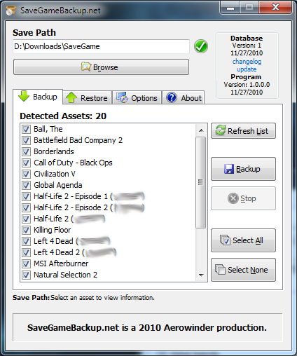 Download SaveGameBackup.net 2.01 - MajorGeeks