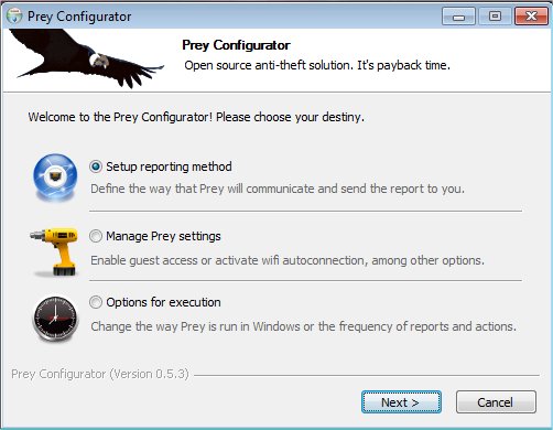 Prey Software Interface