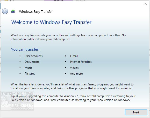 download easy transfer for windows 10