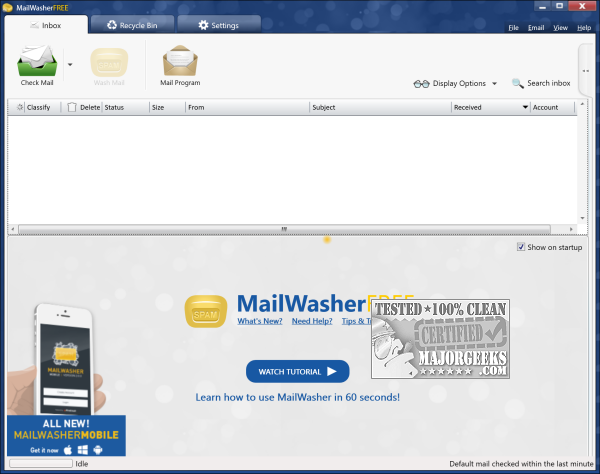 Tampilan MailWasher Free