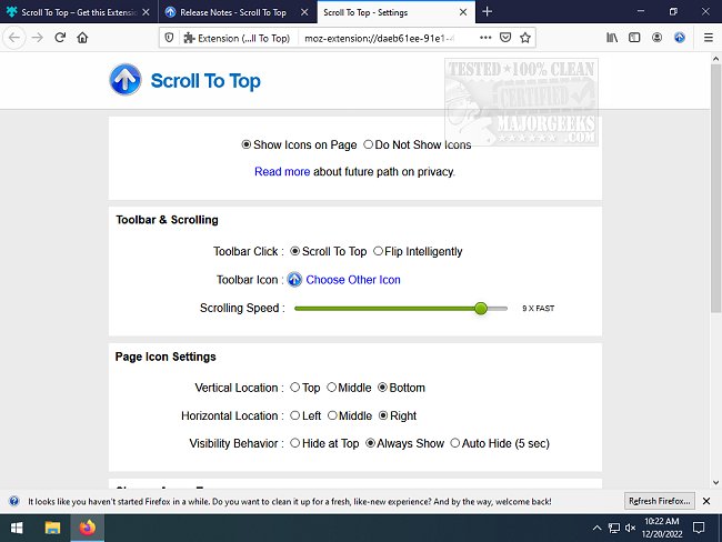 Download Scroll To Top for Chrome, Firefox, and Opera - MajorGeeks