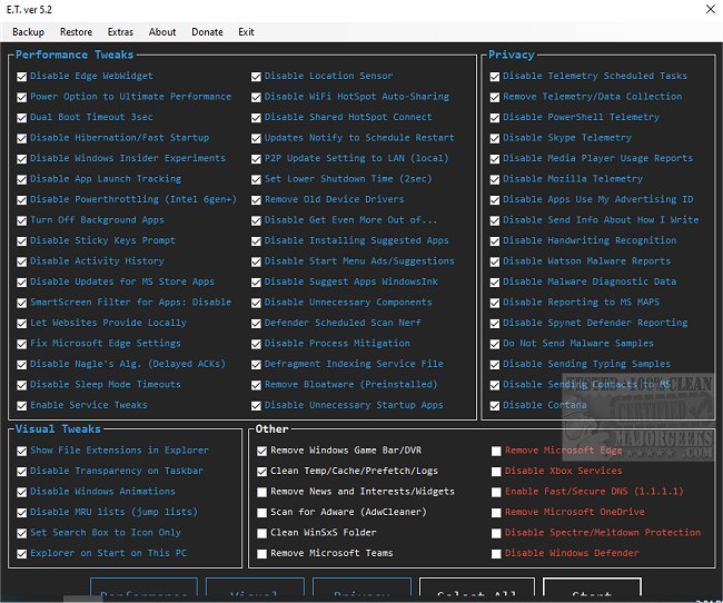 Download et optimizer majorgeeks