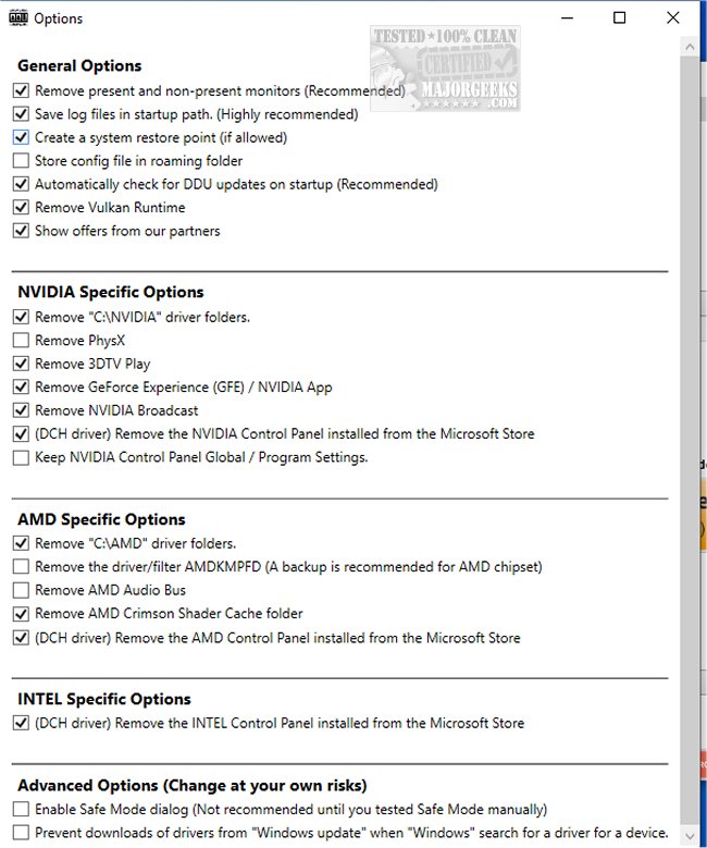Download Display Driver Uninstaller (DDU) - MajorGeeks