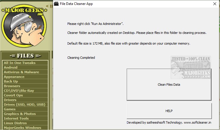 Download File Data Cleaner App 1.1.0.1 - MajorGeeks