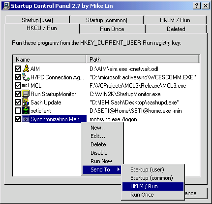 remove startup control panel mike lin