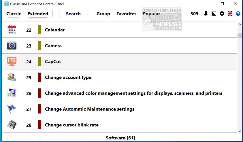 Download Classic and Extended Control Panel - MajorGeeks