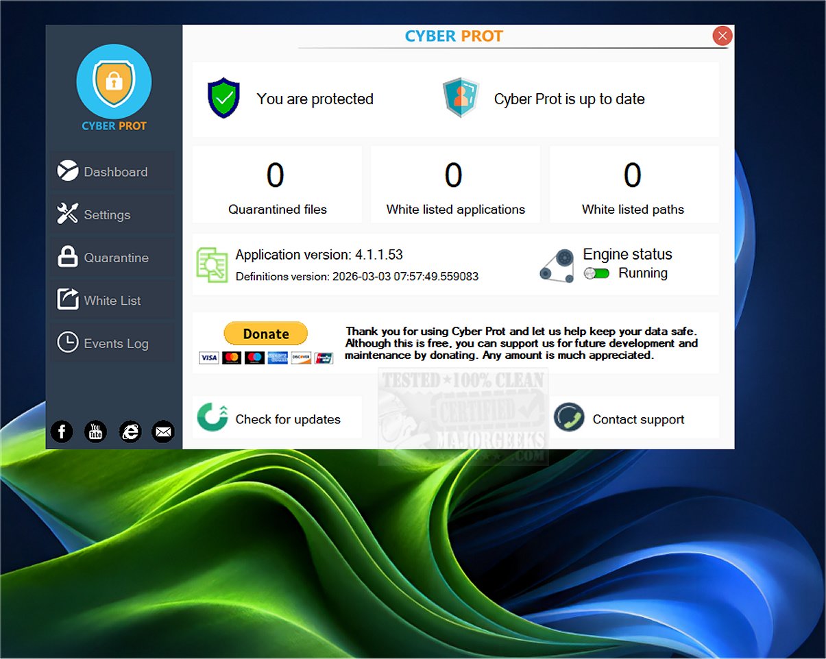 Prot 3 Download Cyber Prot 5.3.1.56 - MajorGeeks