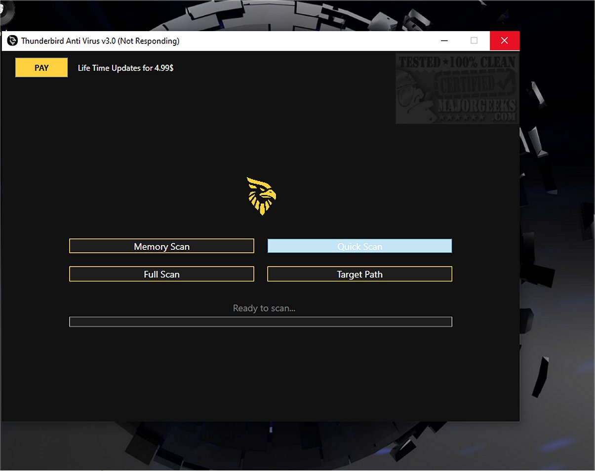 Thunder Anti-Virus Free Scanner Interface