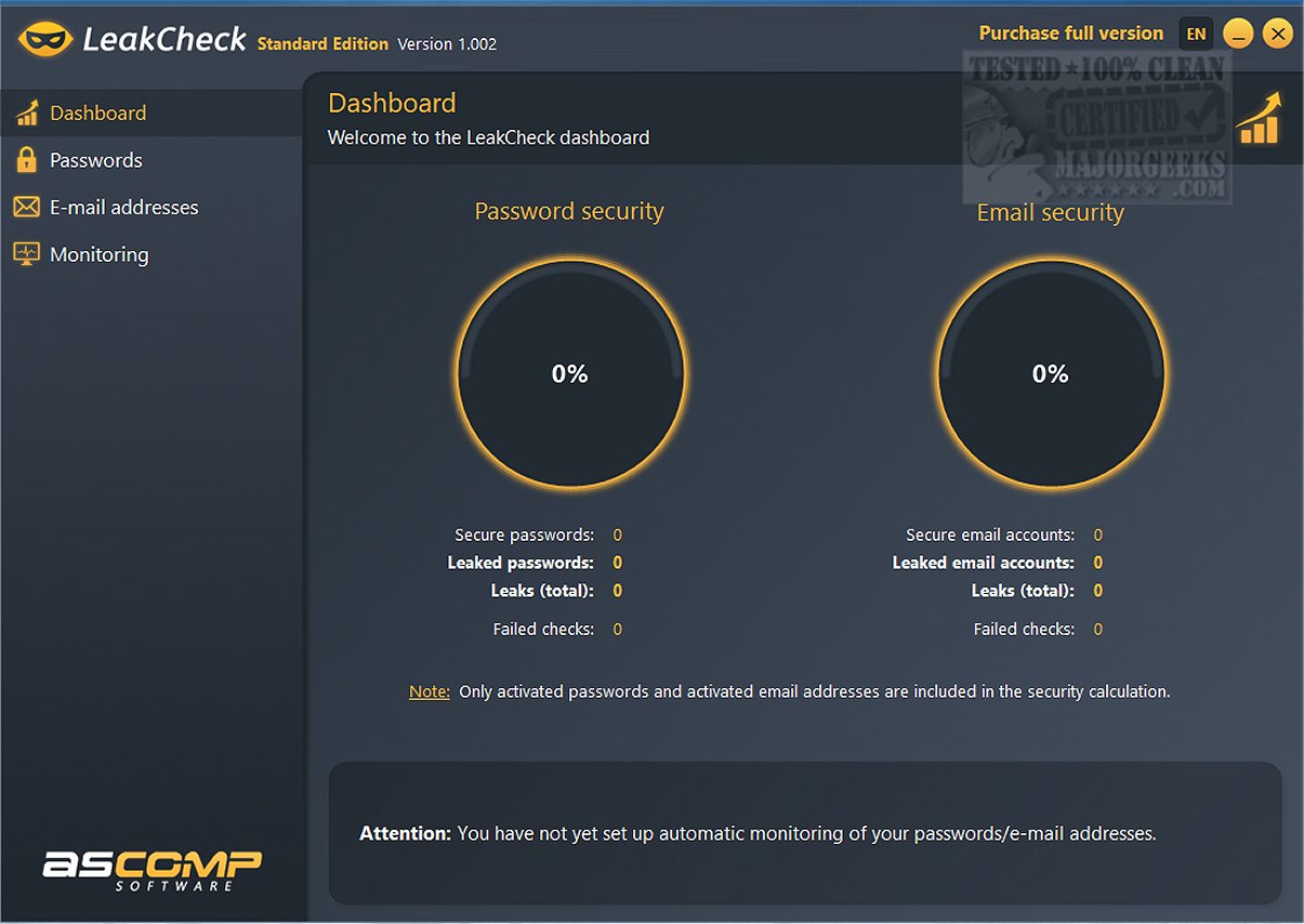 Download ASCOMP LeakCheck 1.002 - MajorGeeks