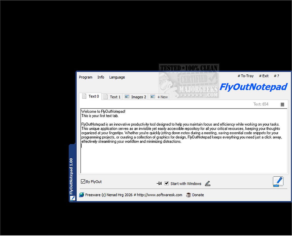 Flytech Notepad Download FlyOutNotepad 1.04 - MajorGeeks