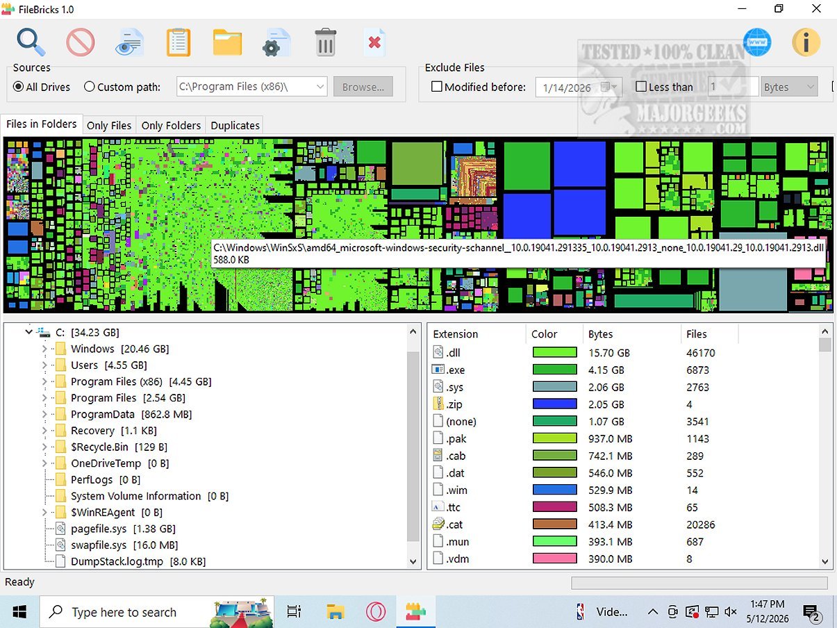 Tampilan antarmuka FileBricks