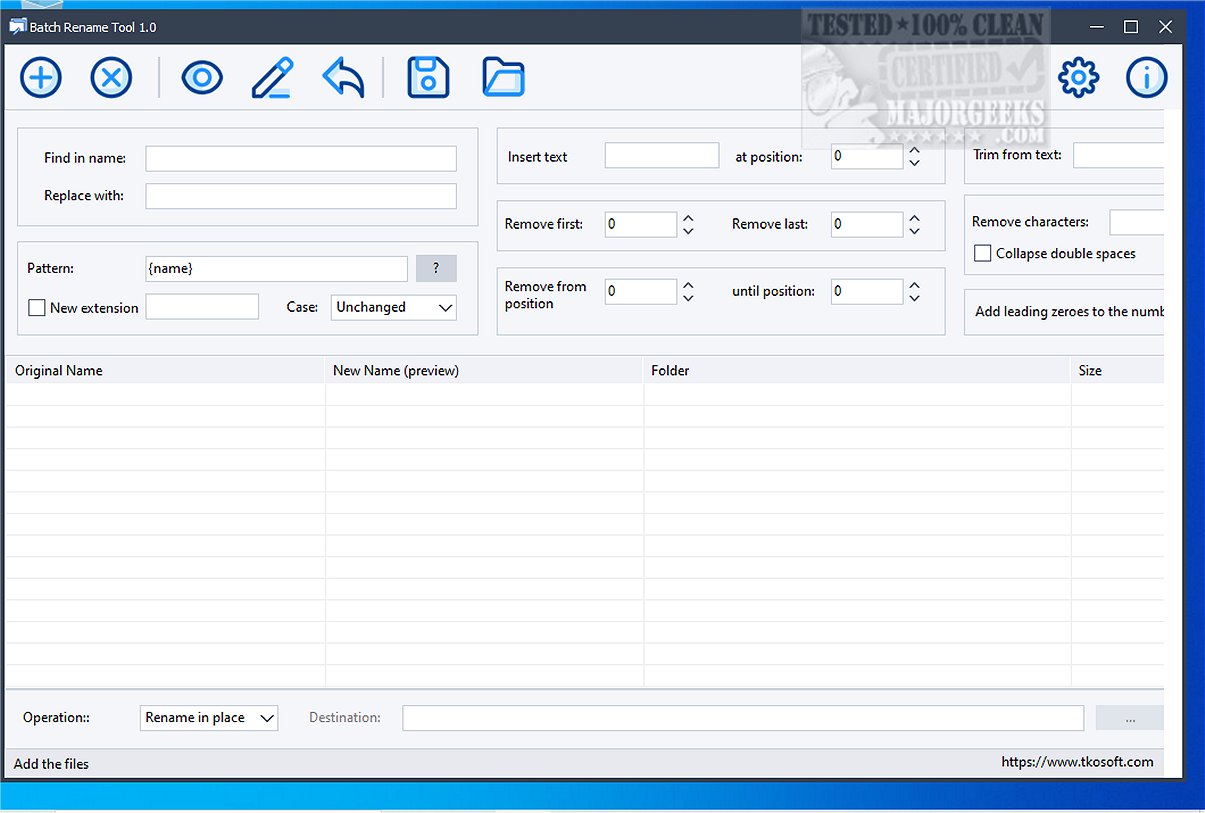Batch Rename Tool Screenshot