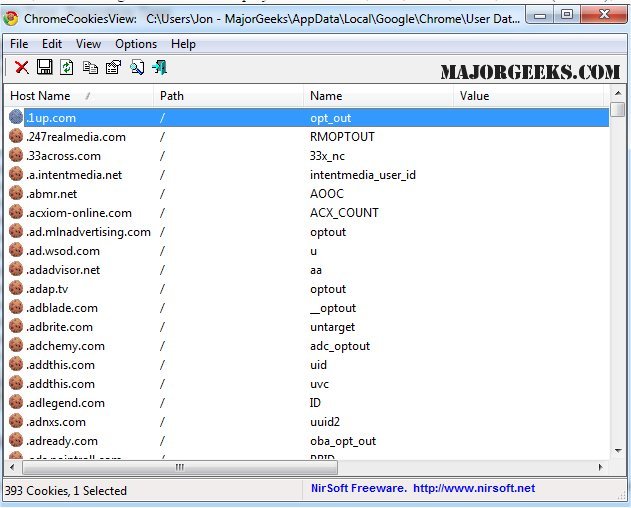 chrome view cookies content