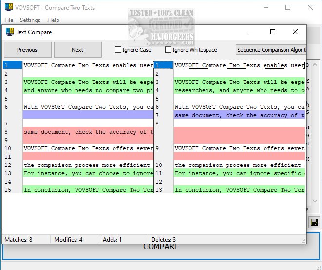 Vovsoft compare two texts majorgeeks2 jpg
