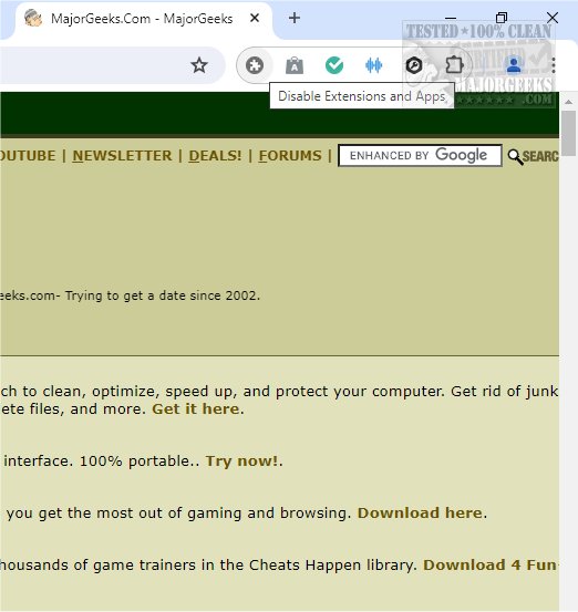 Disable extensions and apps for chrome 2 majorgeeks jpg