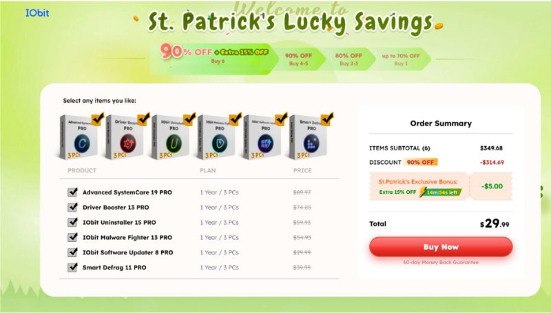 IObit St. Patrick's Day Sale