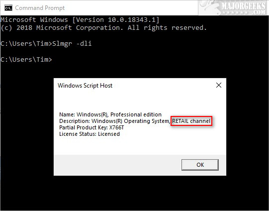 How To Check If Your Windows License Is Retail Oem Or Volume Majorgeeks