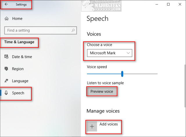 How To Add And Remove Speech Voices In Windows 10 Majorgeeks