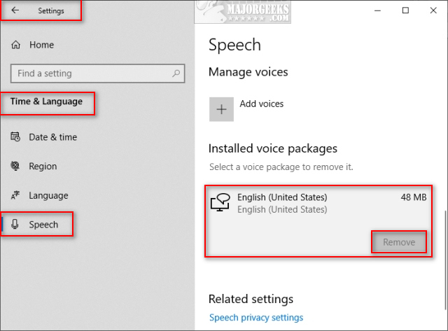 How to Add and Remove Speech Voices in Windows 10 - MajorGeeks