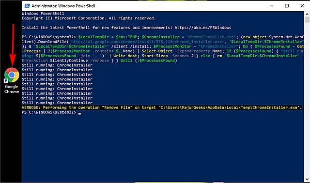 How to install google chrome with powershell majorgeeks