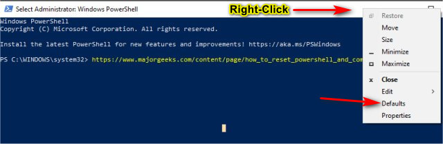 How To Reset Powershell And Command Prompt In Windows Majorgeeks