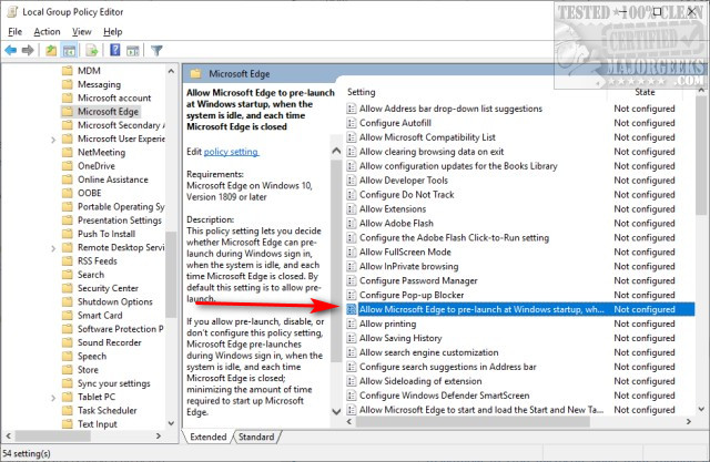 Edge running in background windows 10