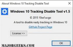 tool windows disable tracking majorgeeks screenshot