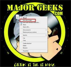 Official Download Mirror for Add or Remove Burn disc image Context Menu in Windows 10