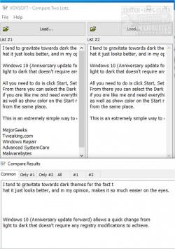 Official Download Mirror for VOVSOFT Compare Two Lists
