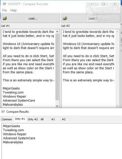 Official Download Mirror for VOVSOFT Compare Two Lists