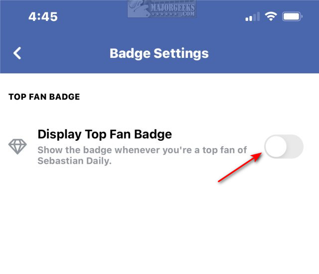 Display top fan badge