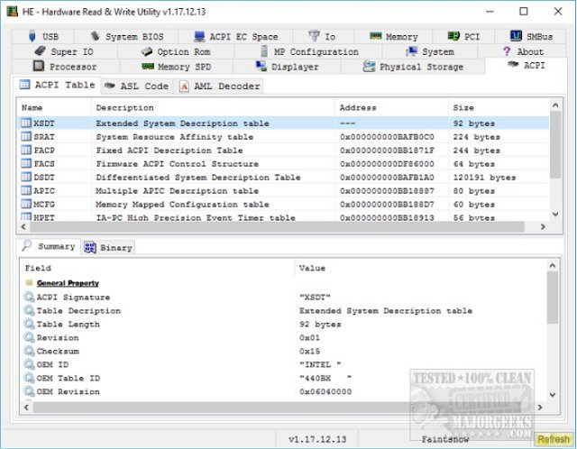 New on MajorGeeks: HE - Hardware Read & Write Utility - MajorGeeks